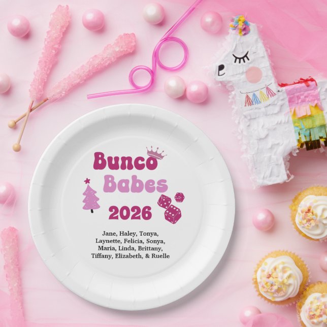 Plato De Papel Personalized Bunco Babe  (Fiesta)
