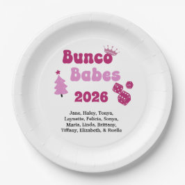 Plato De Papel Personalized Bunco Babe 