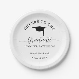Plato De Papel Personalized Cheers Graduate Graduation