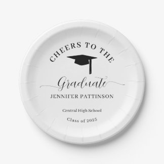 Plato De Papel Personalized Cheers Graduate Graduation