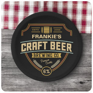 Plato De Papel Personalized Craft Beer Label Brewing Company Bar