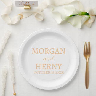 Plato De Papel Personalized Custom Name Stylish Minimal Wedding