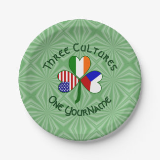 Plato De Papel Personalized Czechia Ireland USA Shamrock Party