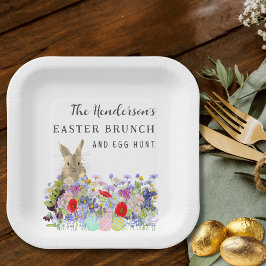 Plato De Papel Personalized Easter Egg Hunt Brunch Bunny Floral