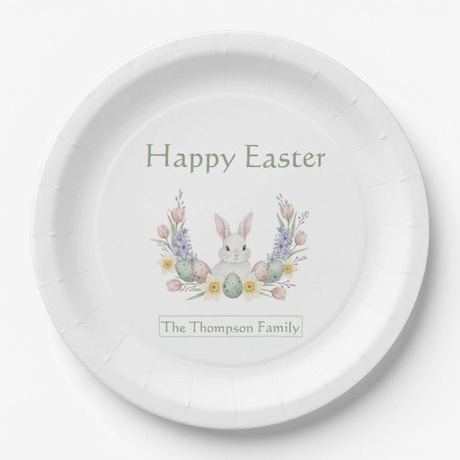 Plato De Papel Personalized Easter Party Plates (Anverso)