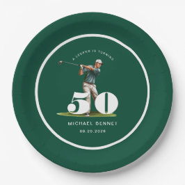 Plato De Papel Personalized Golfer 50th Birthday