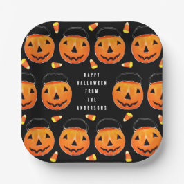 Plato De Papel Personalized Halloween Party Treat Paper Plates