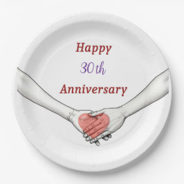 Plato De Papel Personalized Happy 30th Anniversary