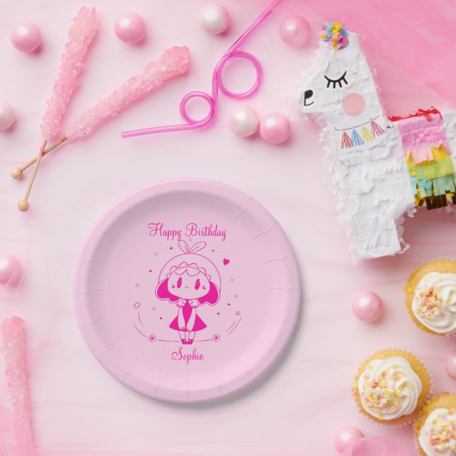 Plato De Papel Personalized Happy Birthday  (Fiesta)