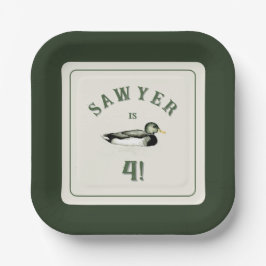 Plato De Papel Personalized Mallard Duck Birthday Plates