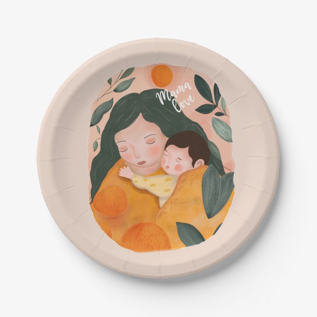 Plato De Papel Personalized Motherhood Celebration (Anverso)