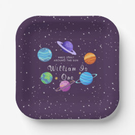 Plato De Papel Personalized Space Birthday Paper Plates Solar Sys