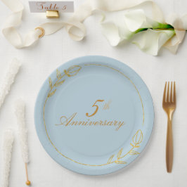 Plato De Papel Personalizes Anniversary with Golden Frame