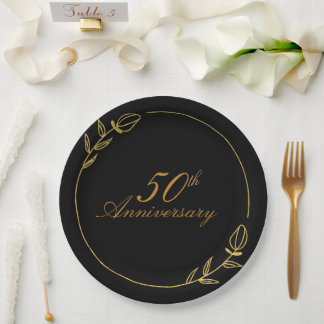Plato De Papel Personalizes Anniversary with Golden Frame