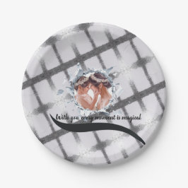 PLATO DE PAPEL PERSONILIZE TEXT AND PICTURE 