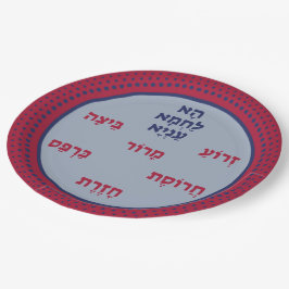 Plato De Papel Pesach Seder Plate Hebrew Passover