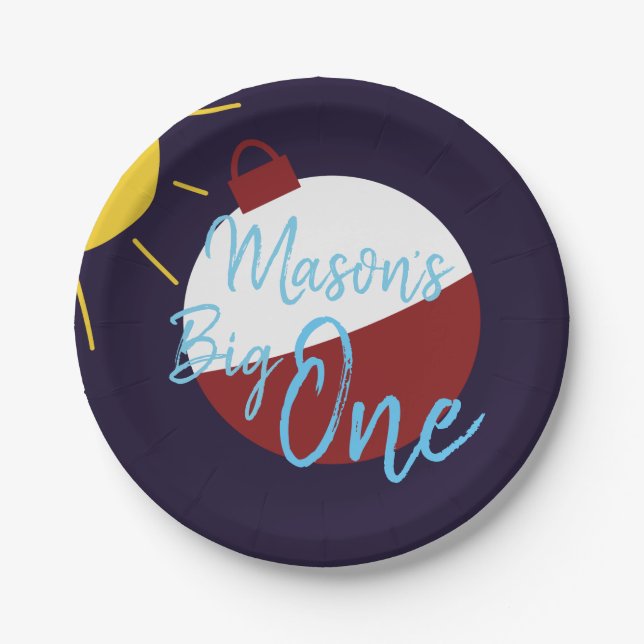 Plato De Papel Pesca 1er cumpleaños Gran Pescado (Anverso)