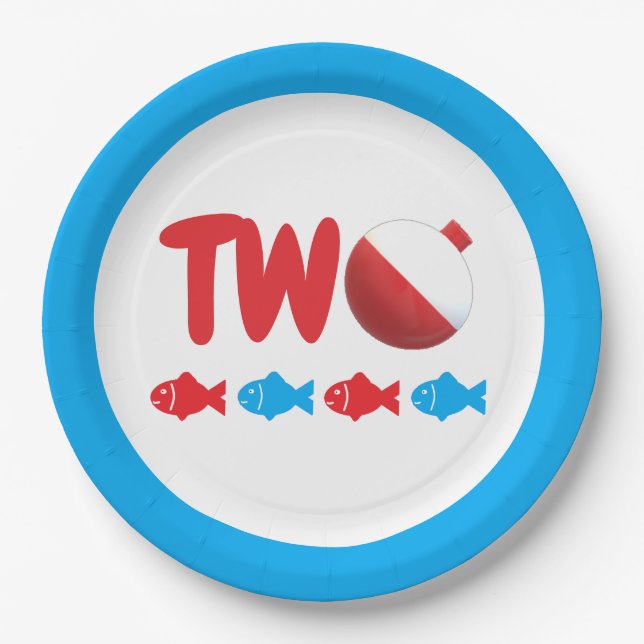 Plato De Papel Pesca 2.º cumpleaños (Anverso)