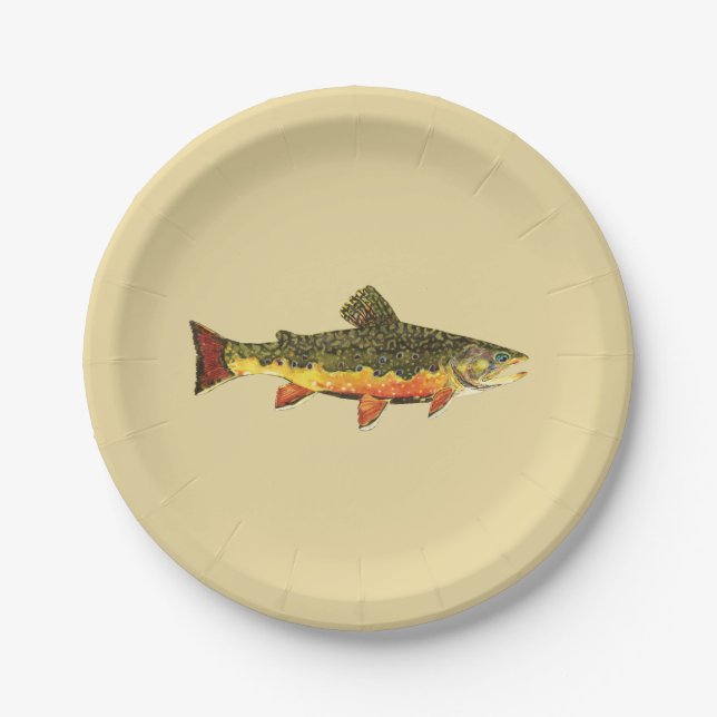 Plato De Papel Pesca de trucha (Anverso)