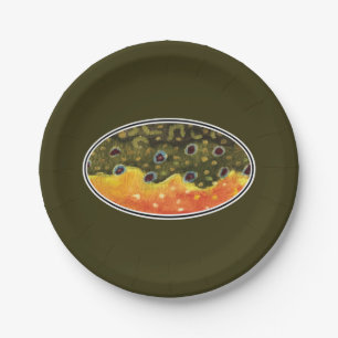 Plato De Papel Pesca de trucha rota