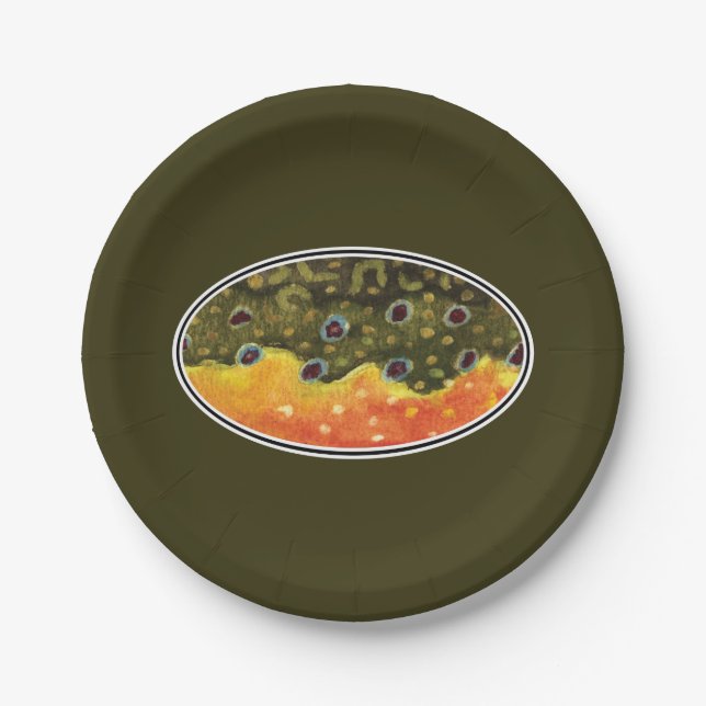 Plato De Papel Pesca de trucha rota (Anverso)