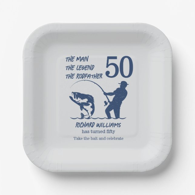 Plato De Papel Pesca del Rodfather Big Fish 50 cumpleaños (Anverso)