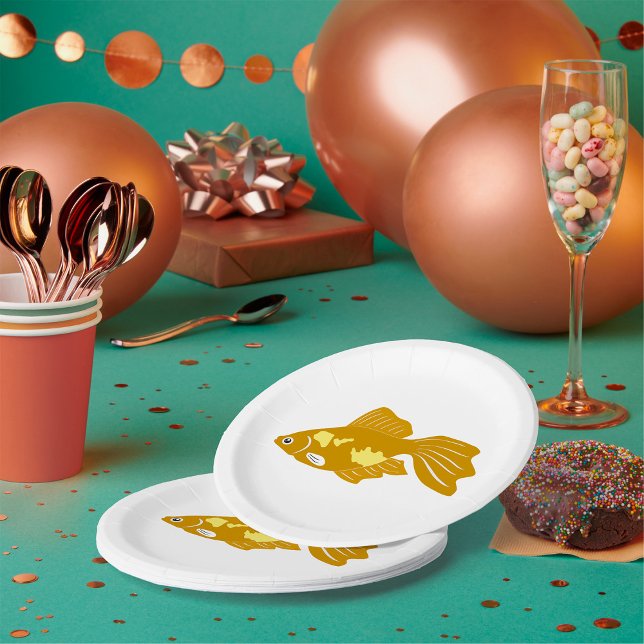 Plato De Papel Pesca dorada con peces tropicales (Subido por el creador)