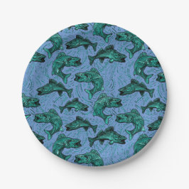 Plato De Papel Pesca Walleye