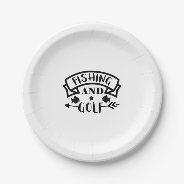 Plato De Papel Pesca Y Pesca De Golf (Anverso)