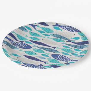 Plato De Papel Pescado azul