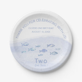 Plato De Papel Pescado de mar azul 2ª fiesta de cumpleaños de niñ