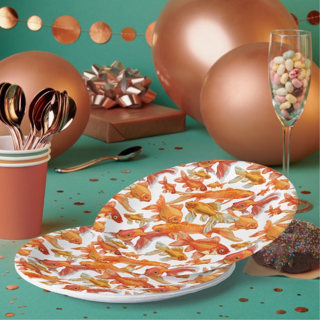 Plato De Papel Pescado de oro (Multi)