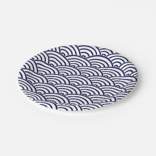 Plato De Papel Pescado japonés de Koinobori en Delft Blue