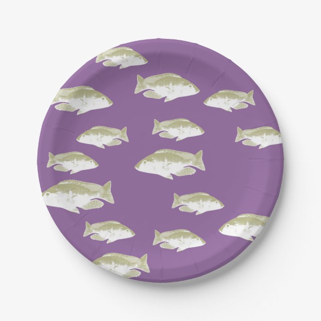 Plato De Papel Pescado morado (Anverso)