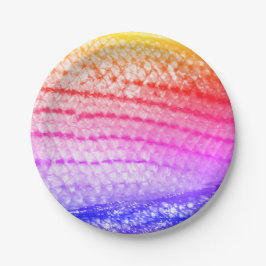 Plato De Papel Pescado púrpura rosa arcoiris 4Janine