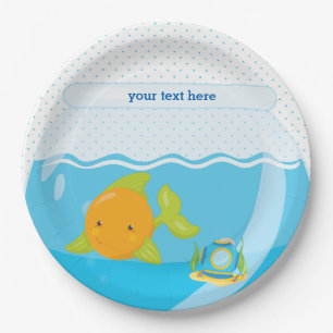 Plato De Papel Pescado submarino