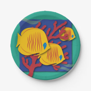 Plato De Papel Pescado tropical