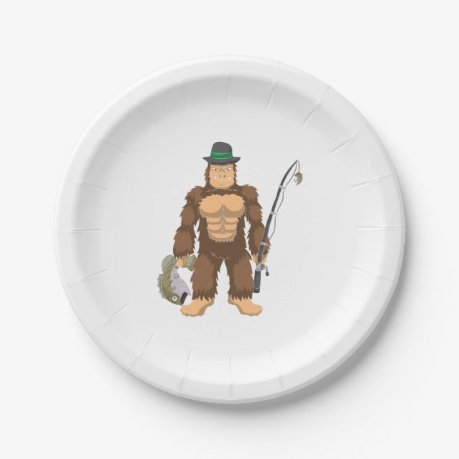 Plato De Papel Pescador de Sasquatch (Anverso)