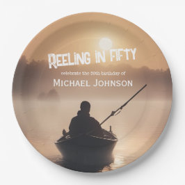 Plato De Papel Pescador del amanecer 50 cumpleaños