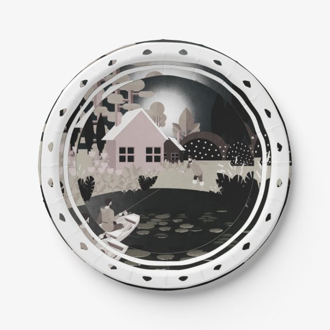 Plato De Papel Pescadores (Anverso)