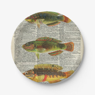 Plato De Papel Pescados coloridos