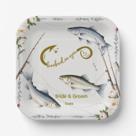 Plato De Papel Pescando  Boda temática para amantes de la pesca  