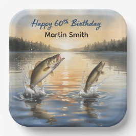 Plato De Papel Pescar cumpleaños 60 cumpleaños 60