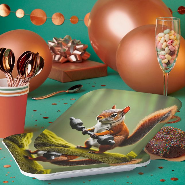 Plato De Papel Pesos de elevación de ardillas (Subido por el creador)