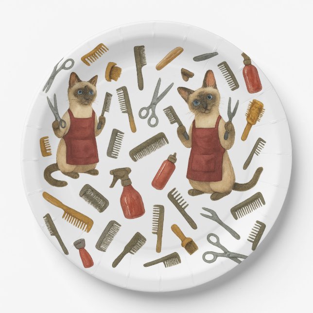 Plato De Papel Pet grooming hairdresser for cat lovers (Anverso)
