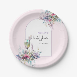 Plato De Papel Pétalas y Prosecco Arco Floral para Despedida de S
