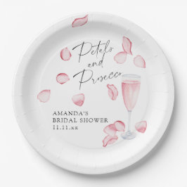 Plato De Papel Petales y ducha de novia del Prosecco