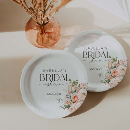 Plato De Papel Petales Y Ducha De Novias Prosecco