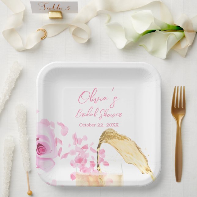 Plato De Papel Petales y placas de papel de ducha de novia Prosec (Boda)