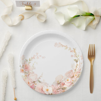 Plato De Papel Petales y Prosecco